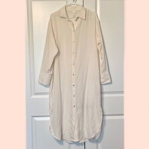 H&M White Long Sleeve Shirt Dress